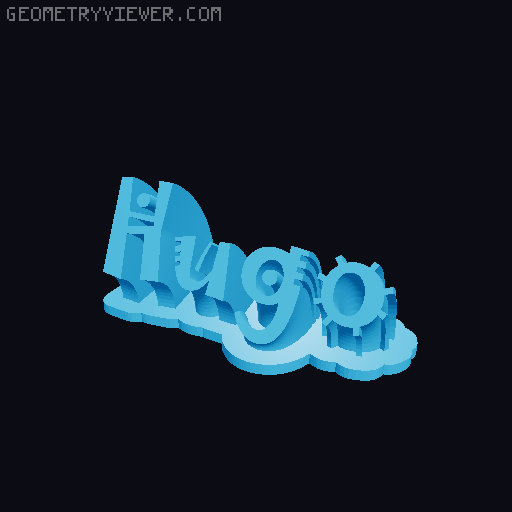Sweeping crazy name tag 3D model thumbnail