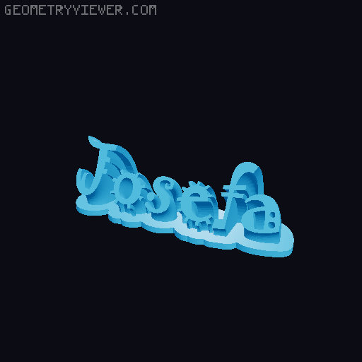 Sweeping crazy name tag 3D model thumbnail
