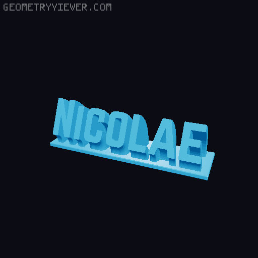 Sweeping Name Tag 3D model thumbnail