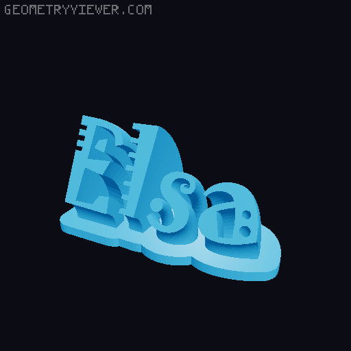 Sweeping crazy name tag 3D model thumbnail