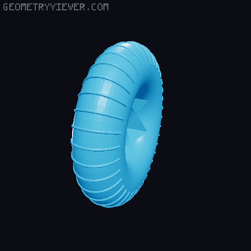 150 x 50 Wheelchair Front Tire 3D model thumbnail