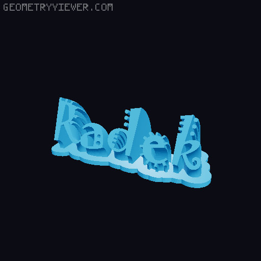 Sweeping crazy name tag 3D model thumbnail