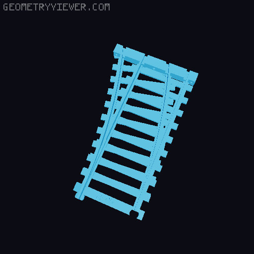 Track adaptors for toys on model engineers' dual gauge track. 3D model thumbnail