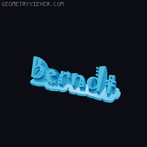 Sweeping crazy name tag 3D model thumbnail
