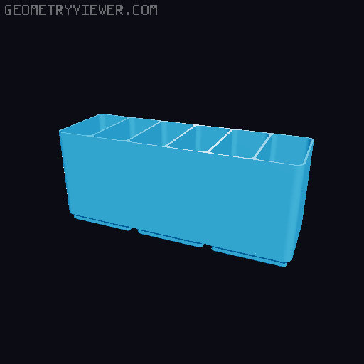 Gridfinity USB Cable bin 3D model thumbnail