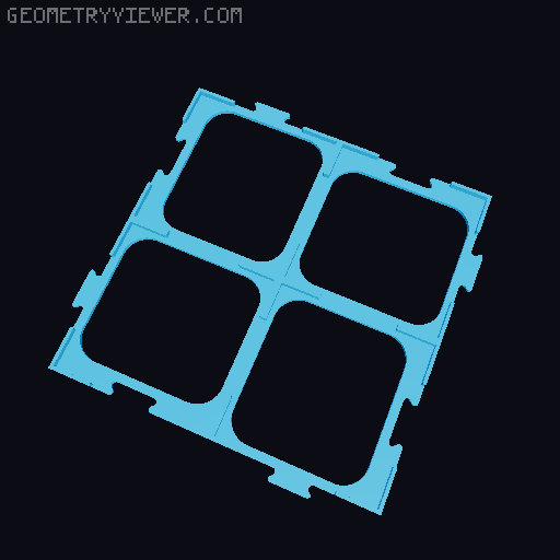 Carcassonne Tile Grids different sizes 3D model thumbnail