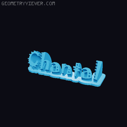 Sweeping crazy name tag 3D model thumbnail