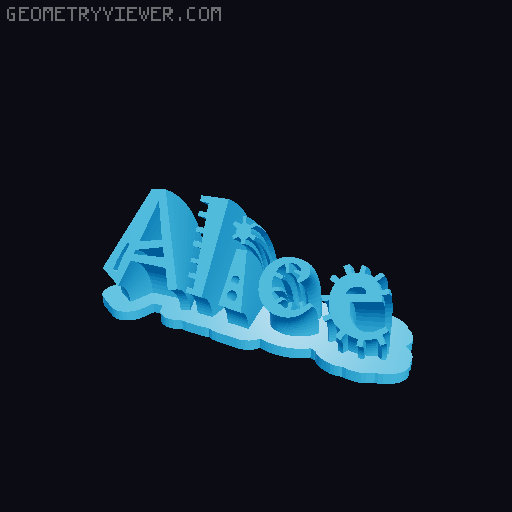 Sweeping crazy name tag 3D model thumbnail
