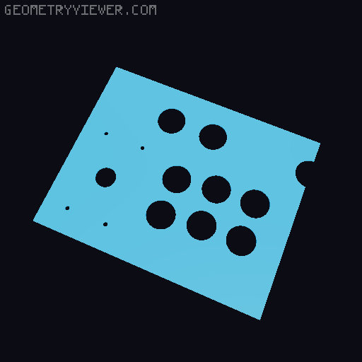 Arcade Cabinet Stencil for Button Layout 3D model thumbnail