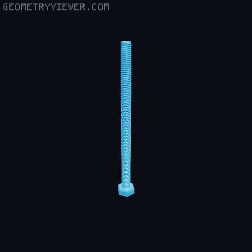 Hundreds of Metric Hex Screws Version 1: M2, M3, M4, M5, M6, M8, M10, M12, M14, M16, ... M48 3D model thumbnail