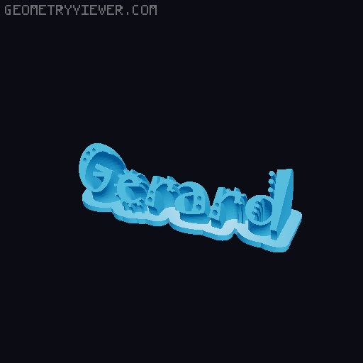 Sweeping crazy name tag 3D model thumbnail