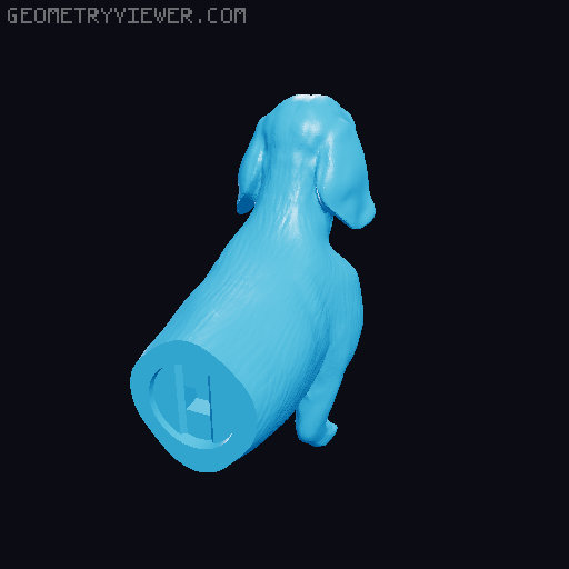 Dachshund bobblehead 3D model thumbnail