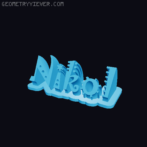 Sweeping crazy name tag 3D model thumbnail