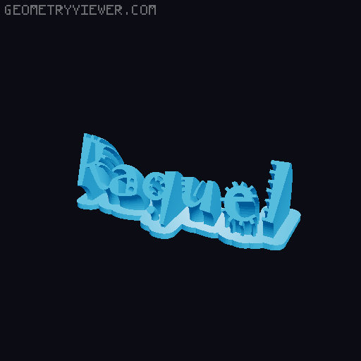 Sweeping crazy name tag 3D model thumbnail