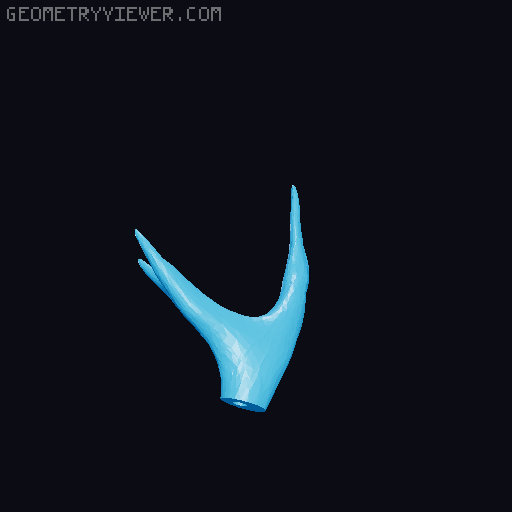 Wendigo Skull with dowel connectors 3D model thumbnail