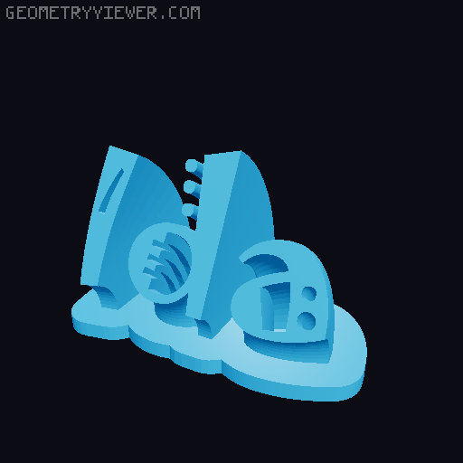 Sweeping crazy name tag 3D model thumbnail
