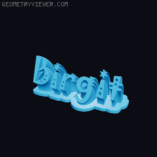 Sweeping crazy name tag 3D model thumbnail