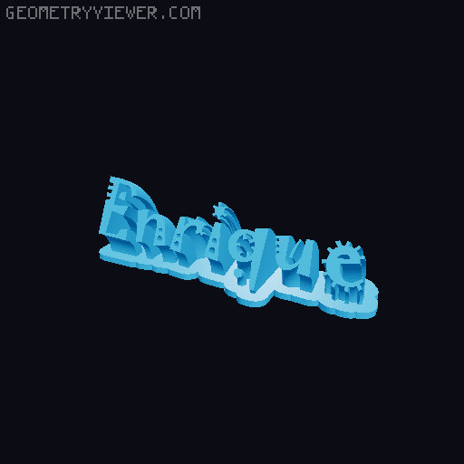 Sweeping crazy name tag 3D model thumbnail