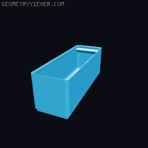Gridfinity tray with handles and Modern Case spill protectors 3D model thumbnail