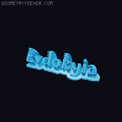 Sweeping crazy name tag 3D model thumbnail