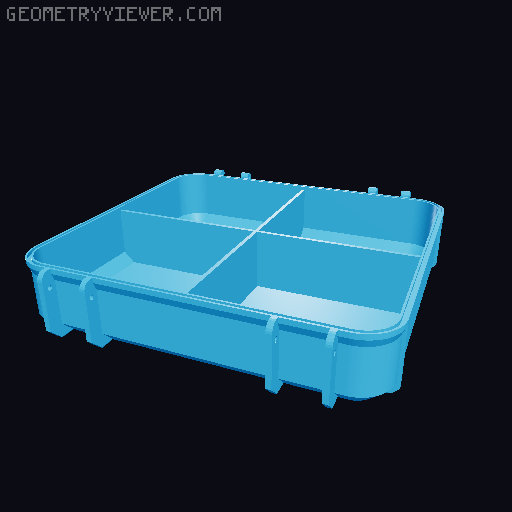 Pack of Tool Box Bases with Compartments 3D model thumbnail