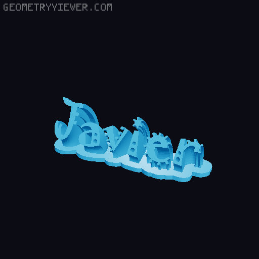 Sweeping crazy name tag 3D model thumbnail