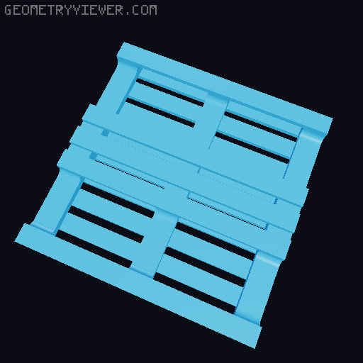 Heavy heart on pallet 3D model thumbnail