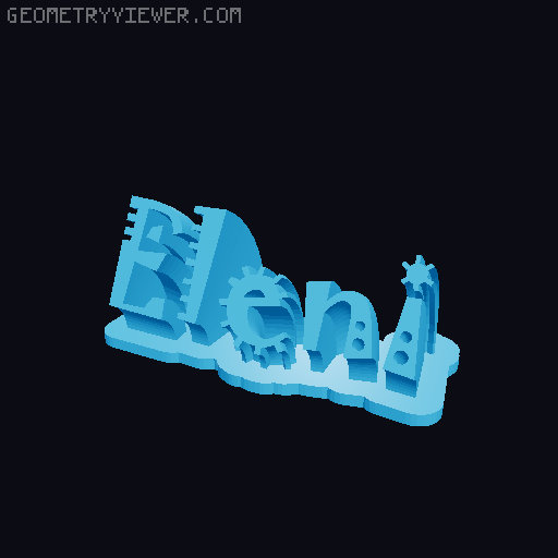 Sweeping crazy name tag 3D model thumbnail