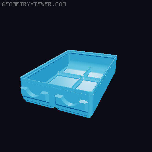 Parametric Gridfinity bins for GOEWS 3D model thumbnail