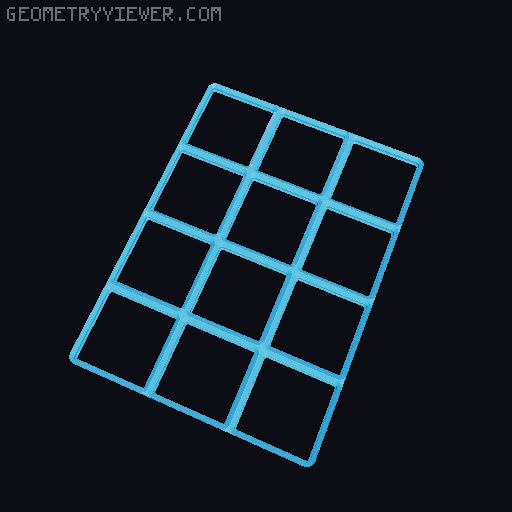 Gridfinity Thin base with magnets 3D model thumbnail