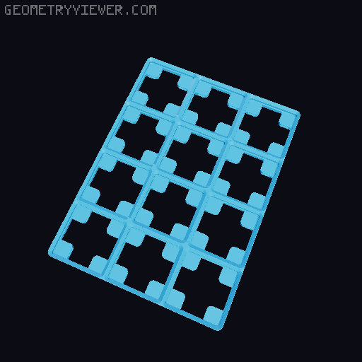 Magnet-slide-in baseplate with dovetail connectors 3D model thumbnail