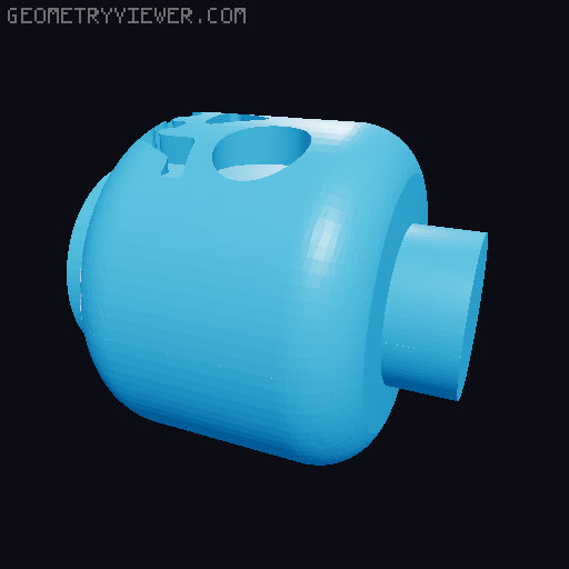 Easy Print Mega Lego Skeleton Skull 3D model thumbnail