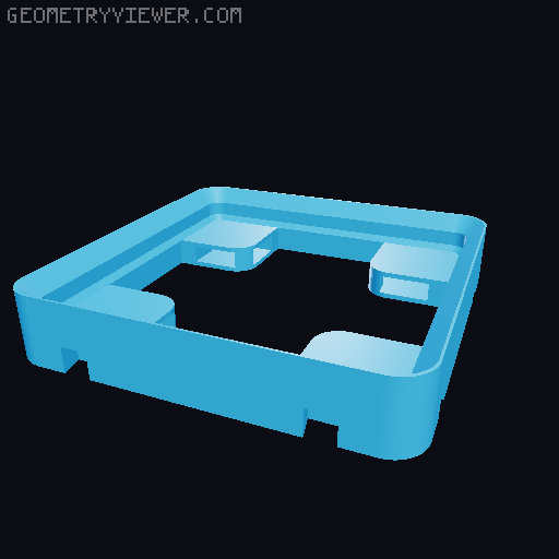 Magnet-slide-in baseplate with dovetail connectors 3D model thumbnail