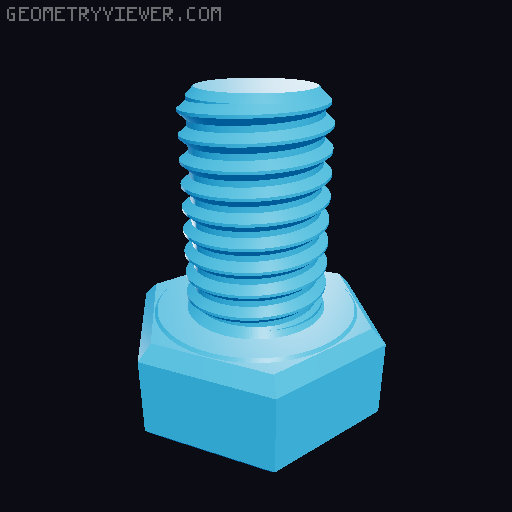 Hundreds of Metric Hex Screws Version 1: M2, M3, M4, M5, M6, M8, M10, M12, M14, M16, ... M48 3D model thumbnail