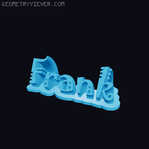 Sweeping crazy name tag 3D model thumbnail