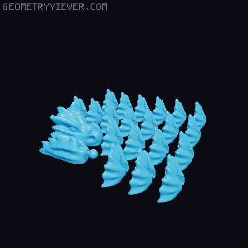 Posable Articulated Bone Dragon 3D model thumbnail