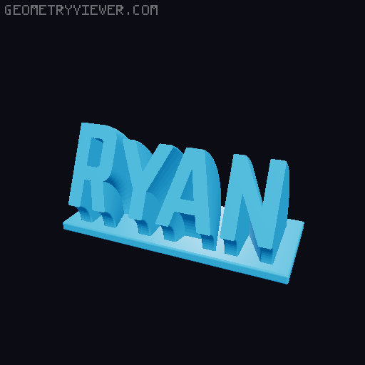 Sweeping Name Tag 3D model thumbnail
