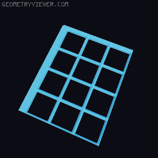 Gridfinity baseplates for Harbor Freight parts organizer - medium (cut) 3D model thumbnail