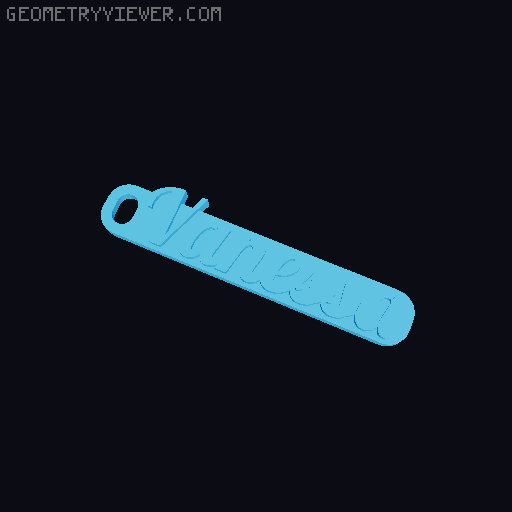 Keychain name tag 3D model thumbnail