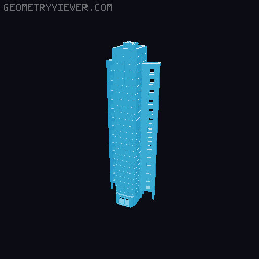 T Gauge 1:450 Apartment Building / brutalist style towers 3D model thumbnail