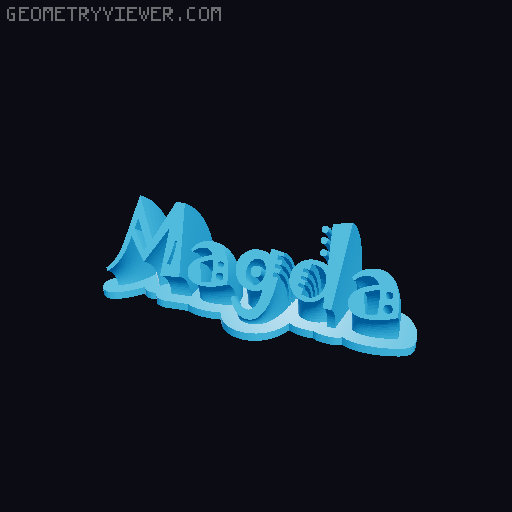 Sweeping crazy name tag 3D model thumbnail