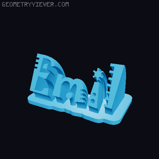 Sweeping crazy name tag 3D model thumbnail