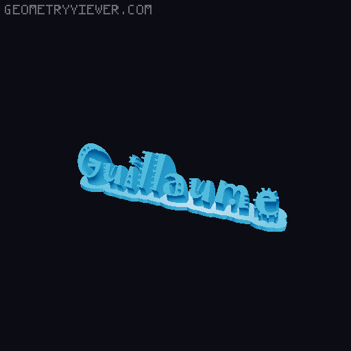 Sweeping crazy name tag 3D model thumbnail