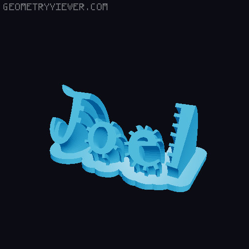 Sweeping crazy name tag 3D model thumbnail