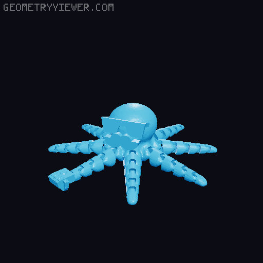 Cool articulated octopus 3D model thumbnail