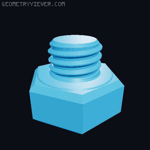 Hundreds of Metric Hex Screws Version 1: M2, M3, M4, M5, M6, M8, M10, M12, M14, M16, ... M48 3D model thumbnail