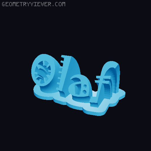 Sweeping crazy name tag 3D model thumbnail