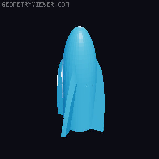 Rocket projectile for Print-In-Place Working Cannon 3D model thumbnail