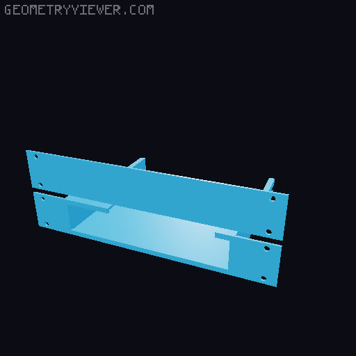 7in Mini Rack Home Lab 2020 Aluminum Extrusion 3D model thumbnail