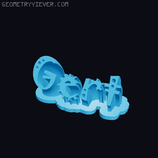 Sweeping crazy name tag 3D model thumbnail